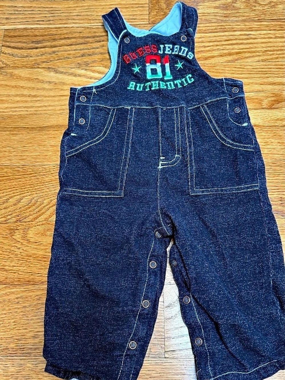 Guess Baby Denim Overalls Authentic 81 Blue Baby 6/9m